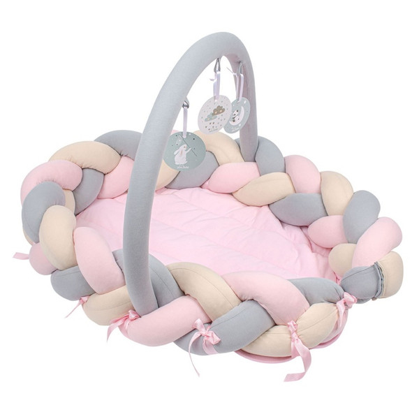 Sevibaby Roze 3-in-1 Braided Bedbumper en Babynest 521-2