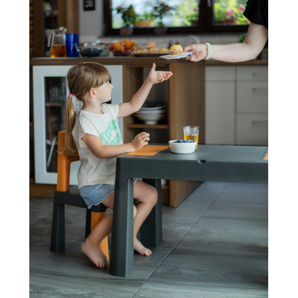 Teggi Graphite/Mustard Multifun 3-in-1 Tafel met Twee Stoeltjes TI-011-172