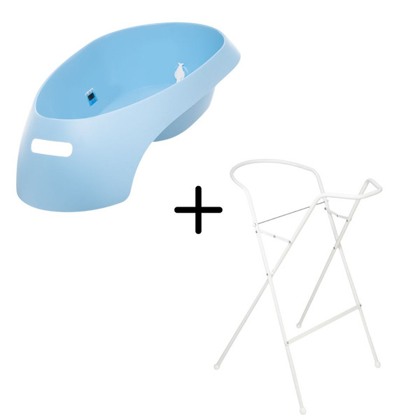 Teggi Light Blue Bad met Stop incl. Witte Badstandaard