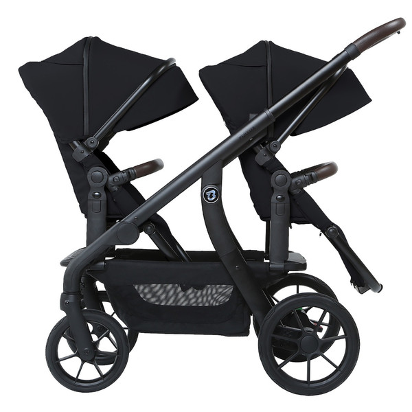 Titaniumbaby Solid Pollux Lush Black Tandem Duowagen met Reiswieg