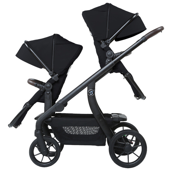 Titaniumbaby Solid Pollux Lush Black Tandem Duowagen met Reiswieg