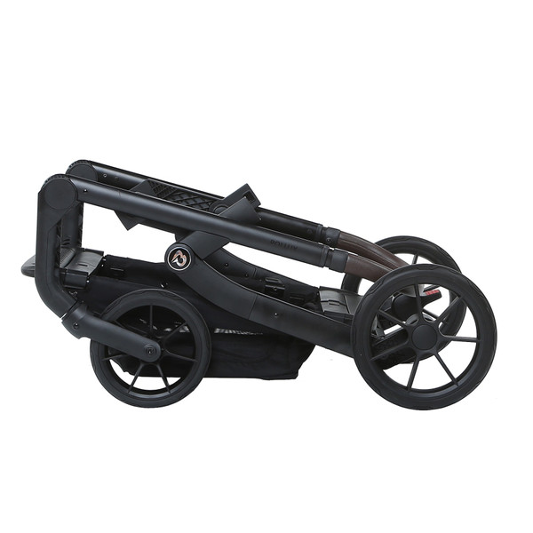 Titaniumbaby Solid Pollux Lush Black Tandem Duowagen met Reiswieg