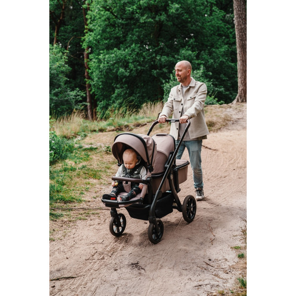 Titaniumbaby Solid Pollux Lush Taupe Tandem Duowagen met Reiswieg