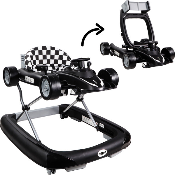 Tryco F1 Racer Black 2-in-1 Loopstoel en Loopwagen TR-362703
