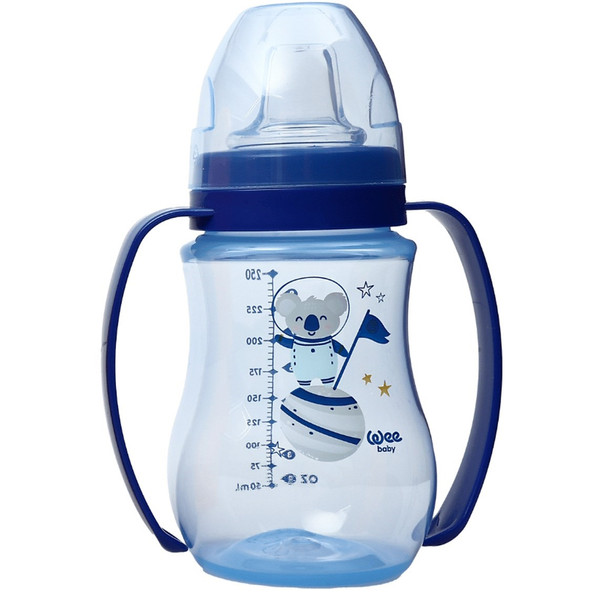 Weebaby Galaxy Blauw 250ml Brede Fles met Handvatten MW011754