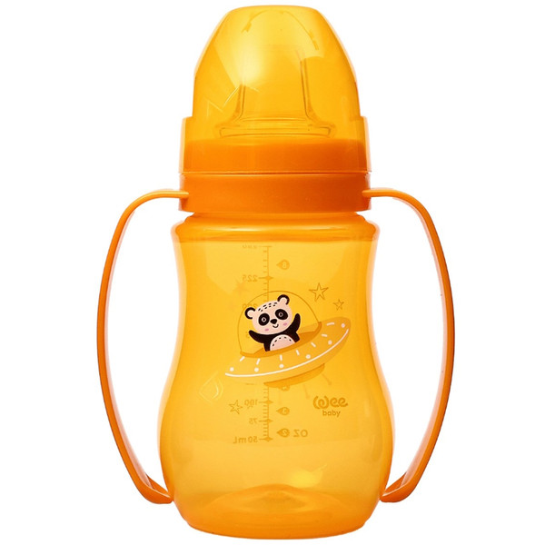 Weebaby Galaxy Oranje 250ml Brede Fles met Handvatten MW050754