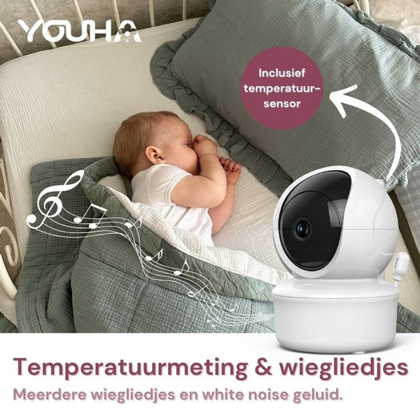 Youha Beeldbabyfoon met Camera en App YH-BF