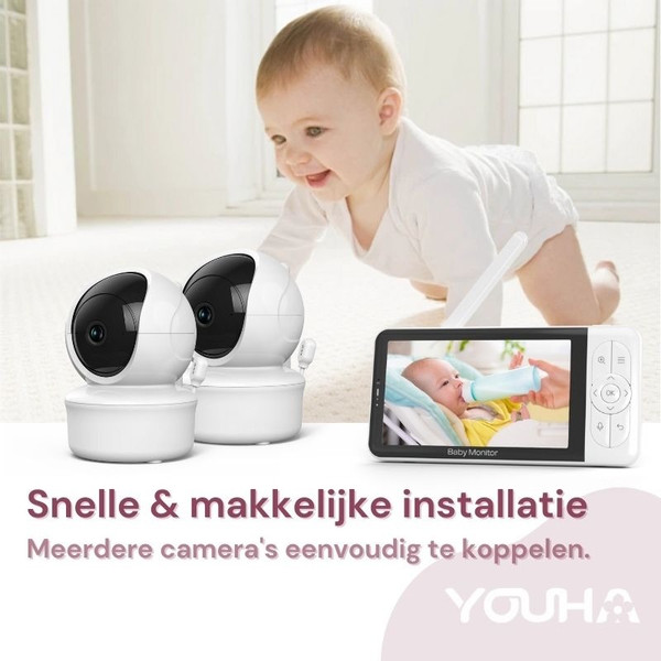 Youha Beeldbabyfoon met Camera en App YH-BF