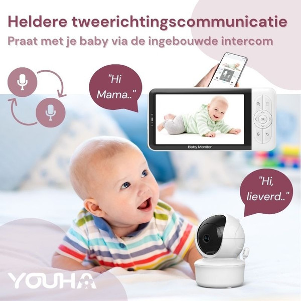 Youha Beeldbabyfoon met Camera en App YH-BF