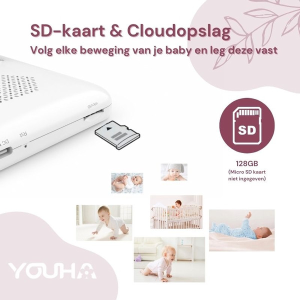 Youha Beeldbabyfoon met Camera en App YH-BF