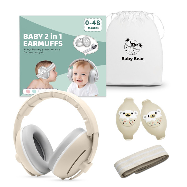 Youha Beige 0-4 jaar 2-in-1 Gehoorbeschermer YH-Gbeige