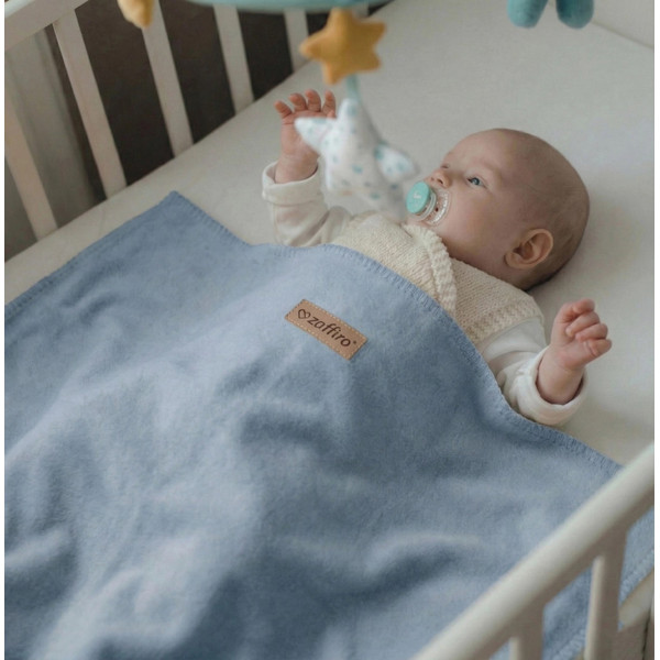 Zaffiro Blauw Cotton 75 x 100 cm Wiegdeken