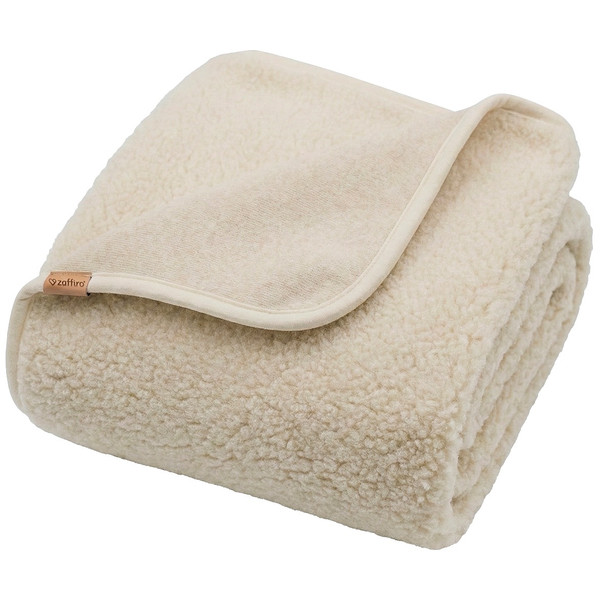 Zaffiro Nevada Beige 75 x 100 cm 100% Wollen Wiegdeken
