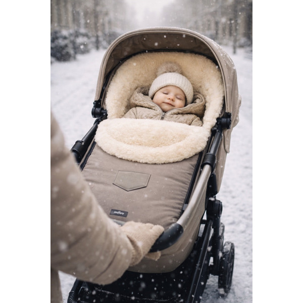 Zaffiro Wol Taupe Universele Afritsbare Voetenzak