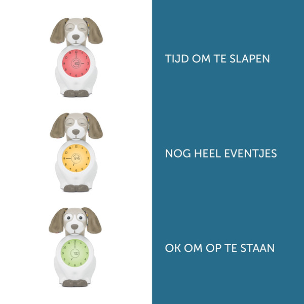 Zazu Davy the Dog Taupe Slaaptrainer en Kinderwekker ZA-DAVY-01