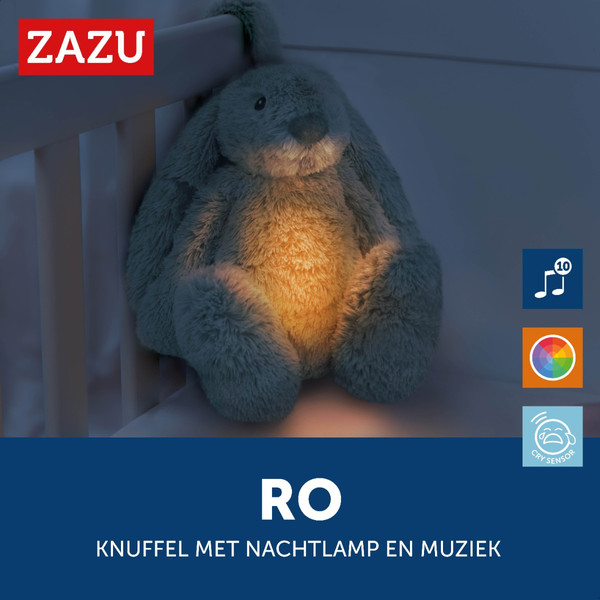 Zazu Ro het Konijn Green Knuffel met Nachtlampje ZA-RO-02