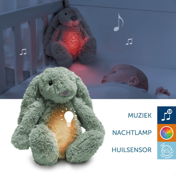 Zazu Ro het Konijn Green Knuffel met Nachtlampje ZA-RO-02