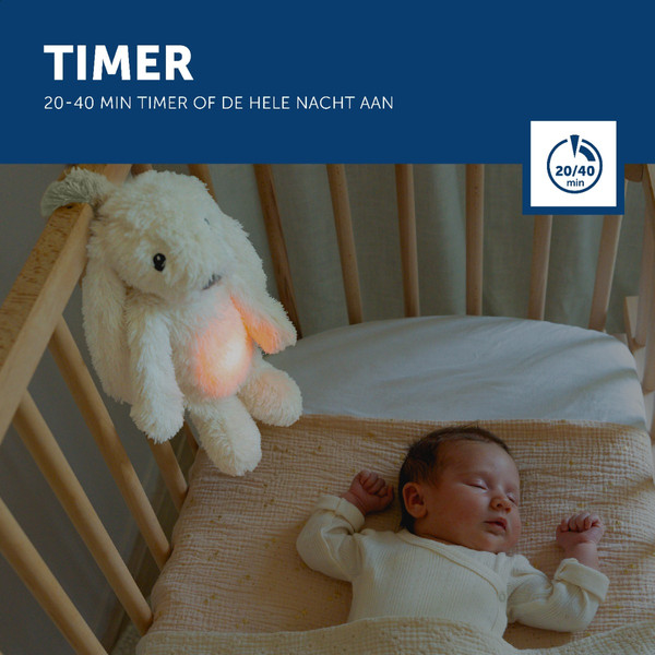 Zazu Ro het Konijn White Knuffel met Nachtlampje ZA-RO-03