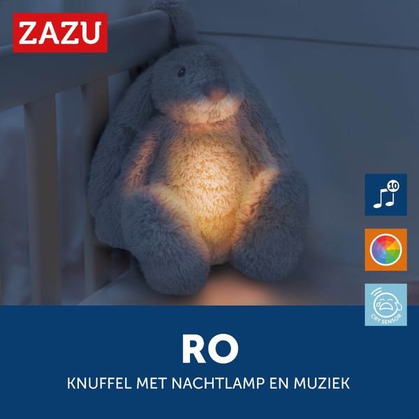 Zazu Ro het Konijn White Knuffel met Nachtlampje ZA-RO-03