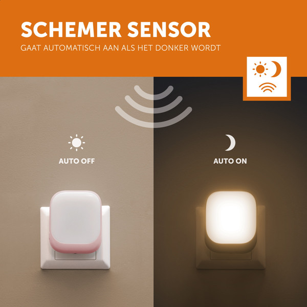 Zazu Roze Automatisch Led Nachtlampje ZA-SOCKET-03
