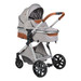 Cangaroo Alma Light Grey Silver 3-in-1 Combi Kinderwagen incl. i-Size Autostoel