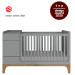 Bellamy UP! Grey 70 x 120/160 cm 2-in-1 Meegroei Ledikant en Commode
