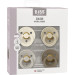 Bibs Ivory/Sand/Vanilla/Dark Oak 6-18 mnd 4 stuks Fopspeen 120460