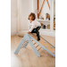 Luna Toys Blauw Houten Klimrek met Glijbaan LU-36967