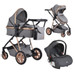 Cangaroo Midas Grey 3-in-1 Combi Kinderwagen incl. i-Size Autostoel