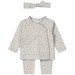 Dirkje Organic Faded Blue Maat 56 Overslag Shirt met Broekje en Haarband WN1205 NOOS