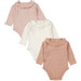 Dirkje Organic Pink Maat 44 Lange Mouw Romper 3 Stuks WN1201 NOOS