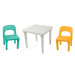 Dolu Turquoise/Geel Kinder Tafel met Stoeltjes 2678