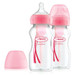 Dr Brown's Options+ Anti-colic 270 ml Roze 2-pack Brede Hals Fles WB92601-GBX +