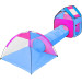 Eco Toys Roze/Blauw 3-in-1 Speeltent HC518556