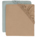 Jollein Jersey Sea Green / Biscuit 40/50 x 80/90 cm 2 Stuks Wieg Hoeslaken 2511-501-68079