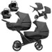 Kunert Booster Black Graphite Tandem Duowagen met 2 Autostoelen