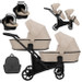 Kunert Brav Cream Tandem Duowagen Incl. 2 Autostoelen BD-06