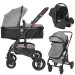 Lorelli Alba Premium Opaline Grey 3-in-1 Combi Kinderwagen incl. Spirit Autostoel