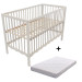 MamaLoes Luno Wave Wit 60 x 120 cm Ledikant + Ledikantmatras