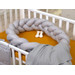 MamaLoes Amy Pure Grijs 210 cm Braided Bedbumper 80146