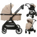 Set MamaLoes Bodi Nougat/Zwart: Kinderwagen, Autostoel, Base, Wieg, Schommel & Stoel