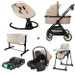 Set MamaLoes Bodi Nougat/Beige: Kinderwagen, Autostoel, Base, Wieg, Schommel & Stoel