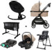Set MamaLoes Bodi Nougat/Zwart: Kinderwagen, Autostoel, Base, Wieg, Schommel & Stoel