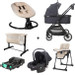 Set MamaLoes Bodi Zwart/Beige: Kinderwagen, Autostoel, Base, Wieg, Schommel & Stoel