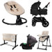 Set MamaLoes Marly Antraciet/Beige: Kinderwagen, Autostoel, Wieg, Schommel en Stoel