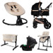 Set MamaLoes Marly Rose/Beige: Kinderwagen, Autostoel, Wieg, Schommel en Stoel