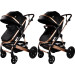 MamaLoes Marly Zwart/Antraciet 3-in-1 Combi Kinderwagen incl. Autostoel ML050103