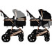 MamaLoes Marly Zwart/Antraciet 3-in-1 Combi Kinderwagen incl. Autostoel ML050103