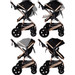 MamaLoes Marly Zwart/Rose 3-in-1 Combi Kinderwagen incl. Autostoel ML050102