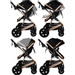 Set MamaLoes Marly Antraciet/Zwart: Kinderwagen, Autostoel, Wieg, Schommel en Stoel